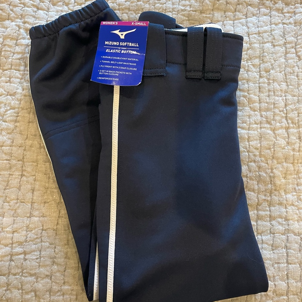 Mizuno Navy Softball Pants with White Trim